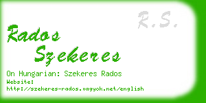 rados szekeres business card